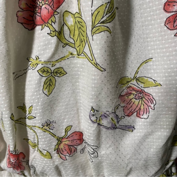 Clockhouse size 42/L/XL flower bird butterfly print ruffle dress viscose - Picture 8 of 13